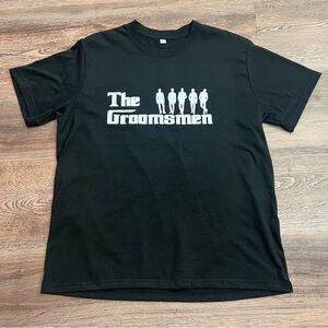 The Groomsmen Black Graphic T-Shirt Men’s Large Wedding Bachelor Party Tee